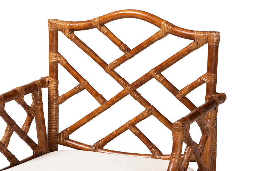 Bali & Pari Aella Marbled Tortoise Rattan Armchair