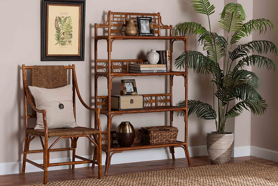 Bali & Pari Aleya Marbled Tortoise Rattan Display Shelf