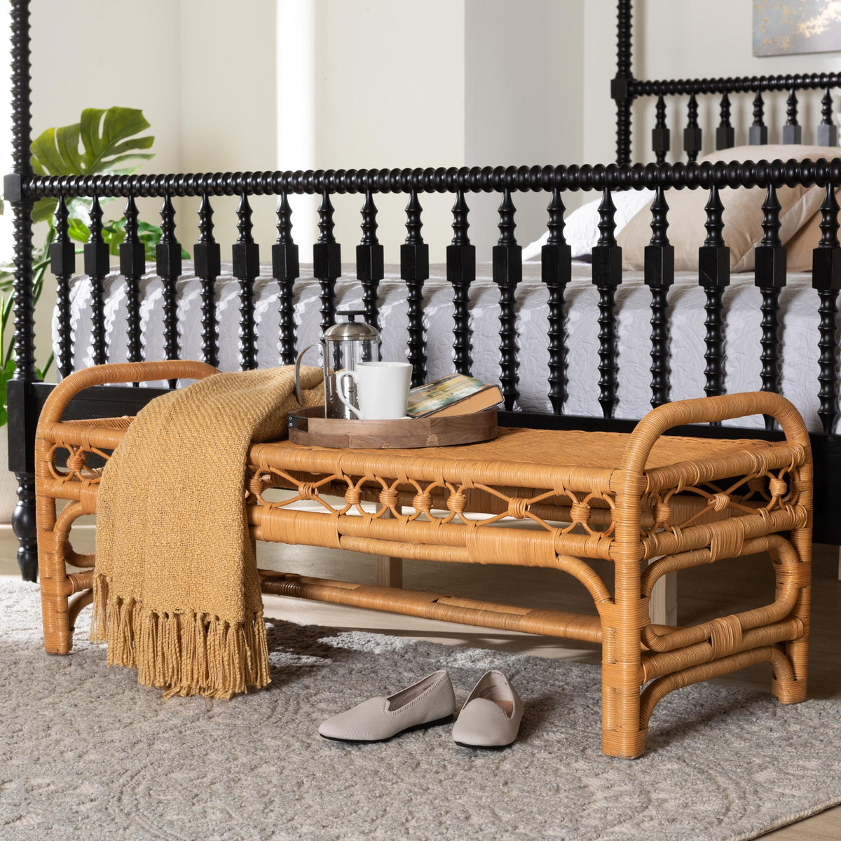Bali & Pari Ayala Rattan Accent Bench
