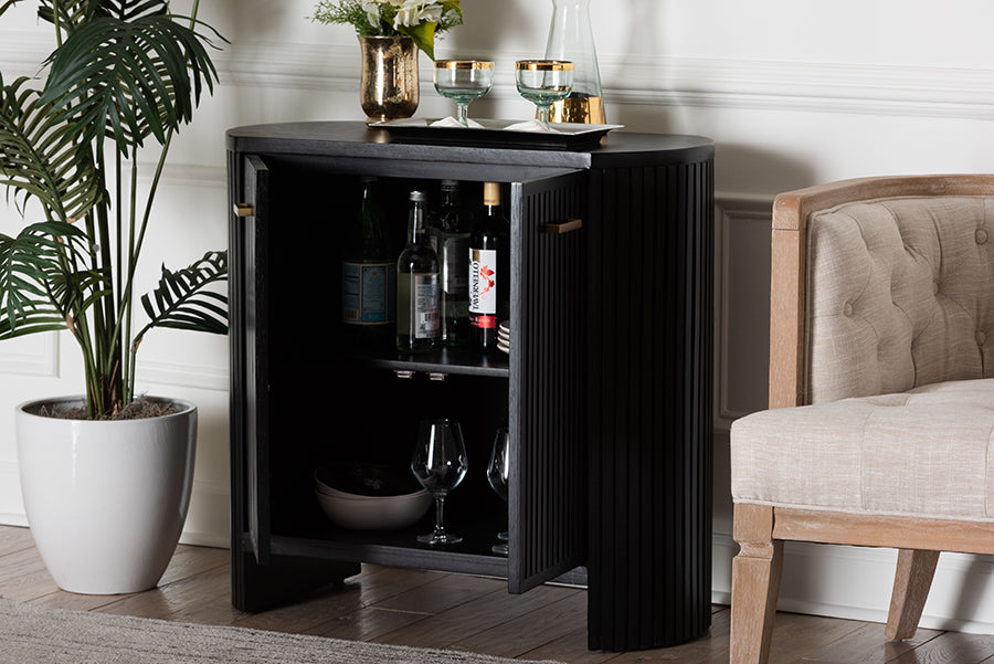 Bali & Pari Keshet Fluted Wood Storage Cabinet