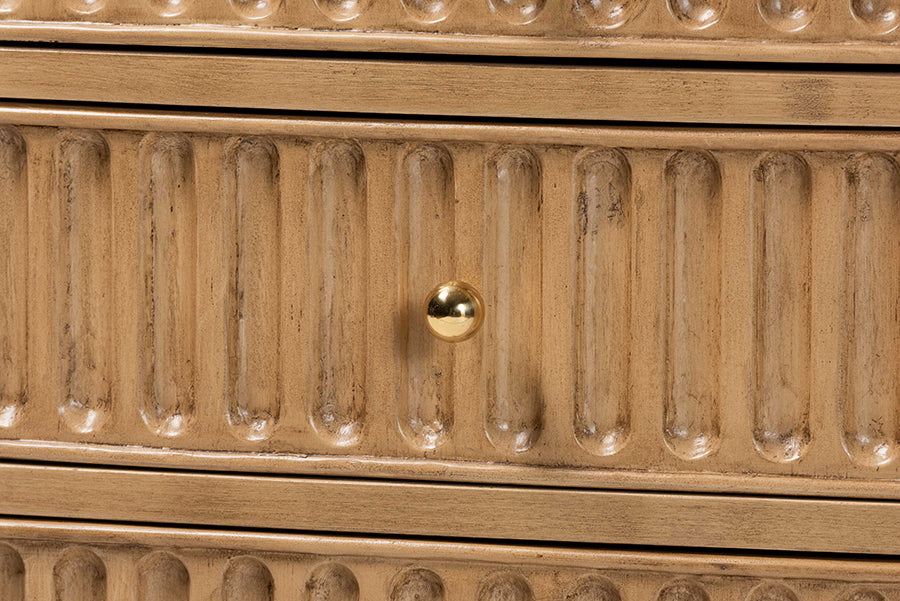Bali & Pari Lavi Fluted Wood Chest 3-Drawer Storage Chest
