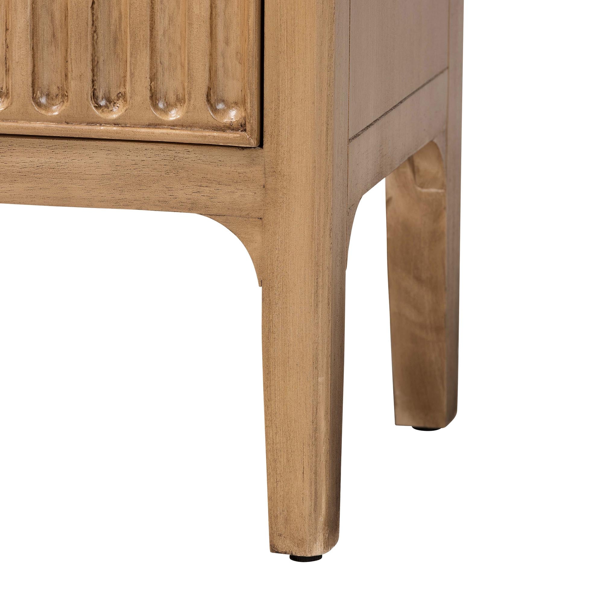 Bali & Pari Lavi Fluted Wood Chest 3-Drawer Storage Chest