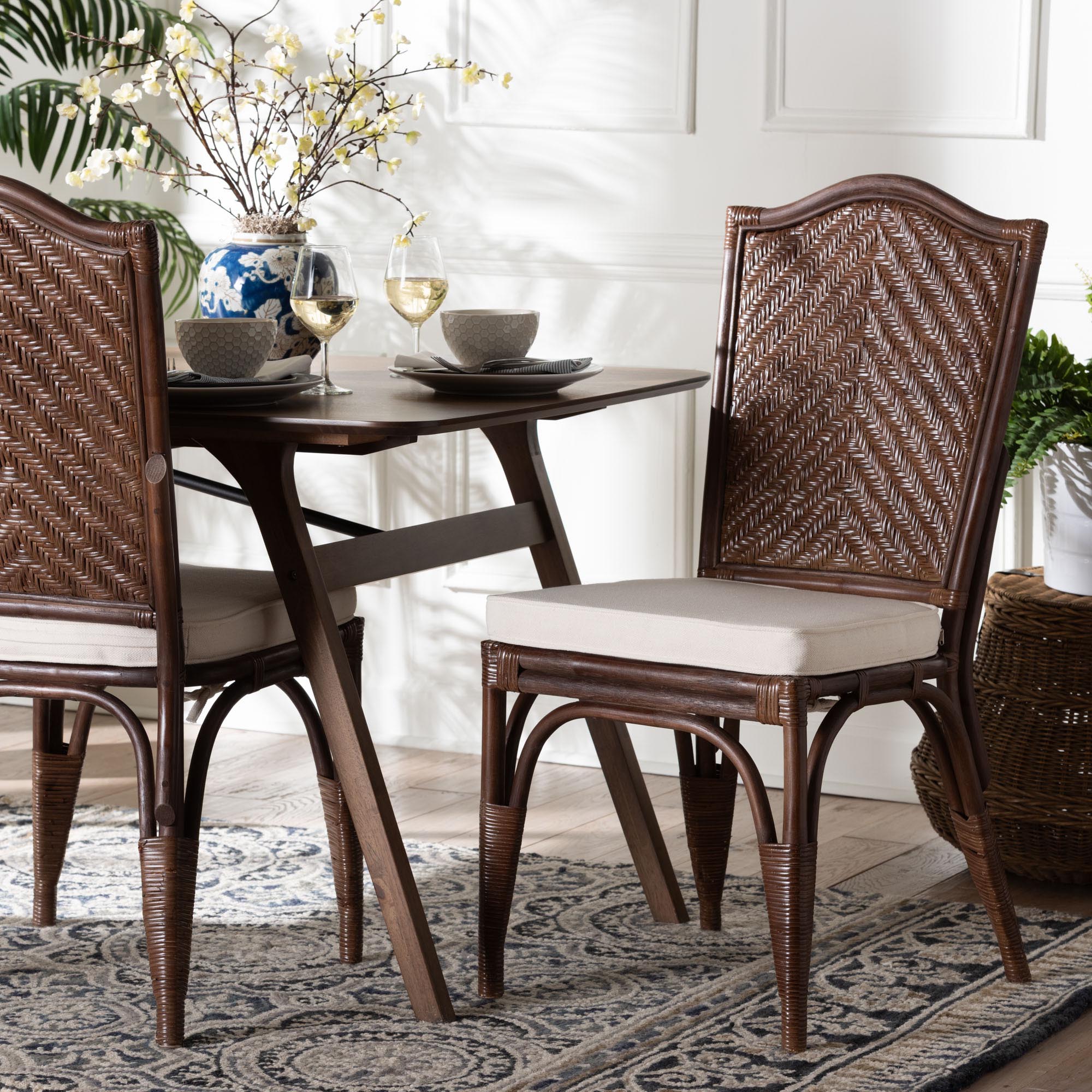 Bali & Pari Mahdis Rattan 2-Piece Dining Chair Set