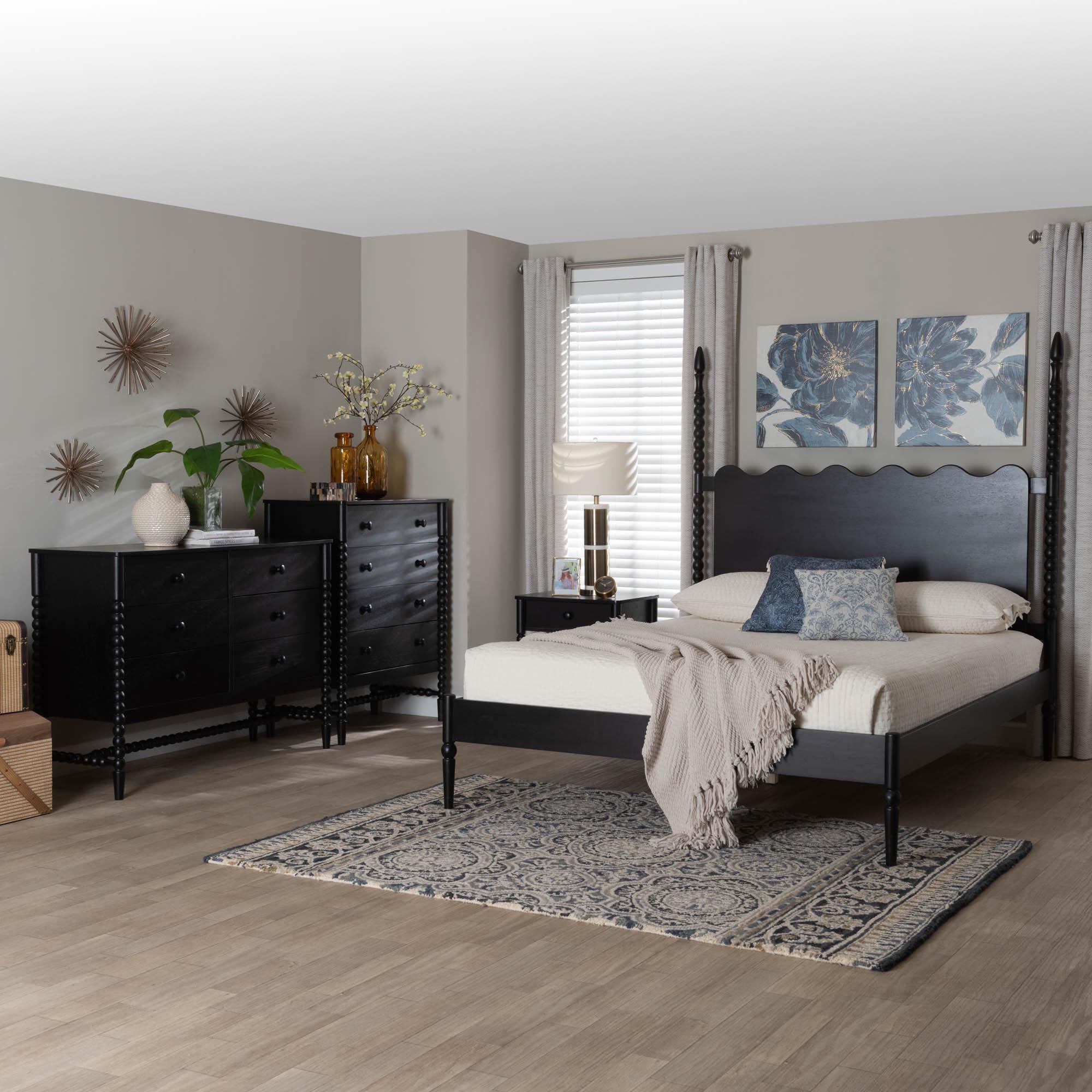 Brantley Spindle 4-Piece Bedroom Set 1-Drawer Nightstand