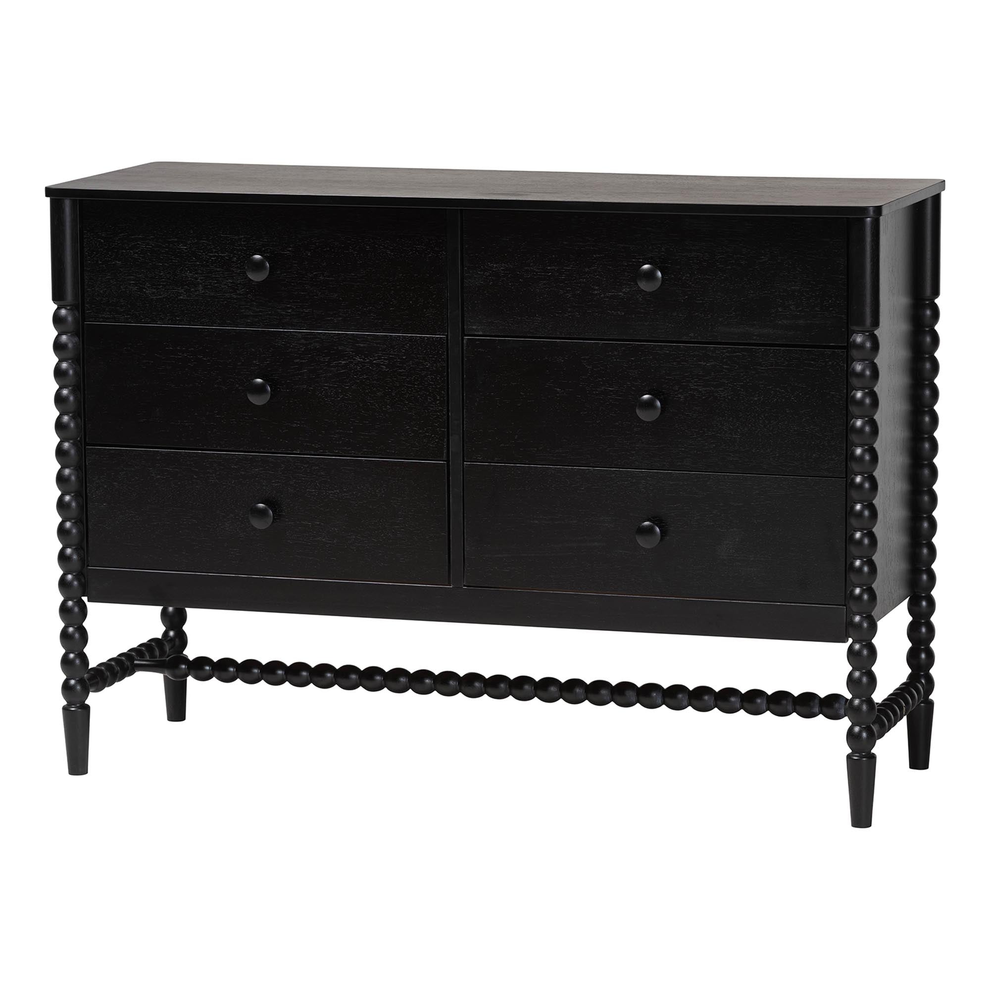 Brantley Spindle Dresser 6-Drawer Horizontal Storage Cabinet