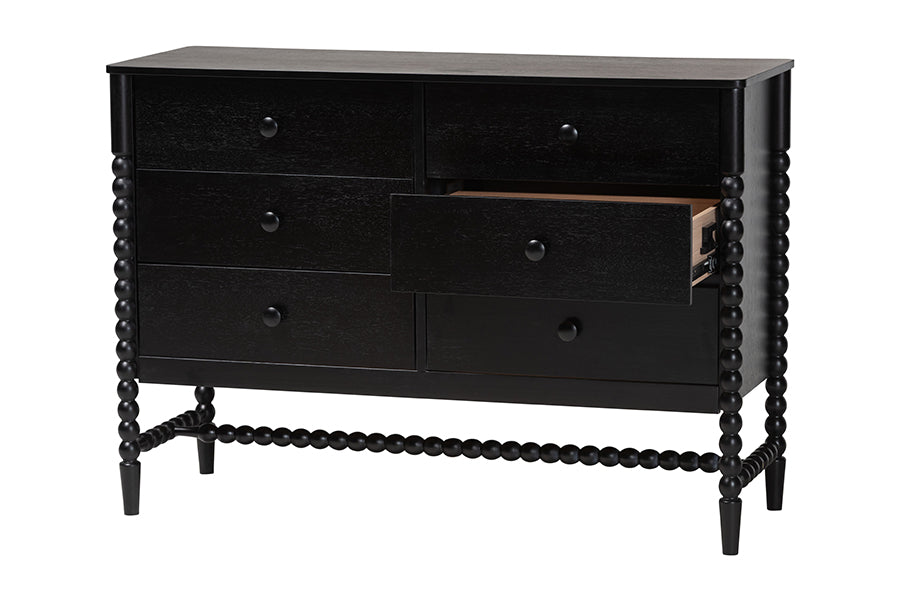 Brantley Spindle Dresser 6-Drawer Horizontal Storage Cabinet
