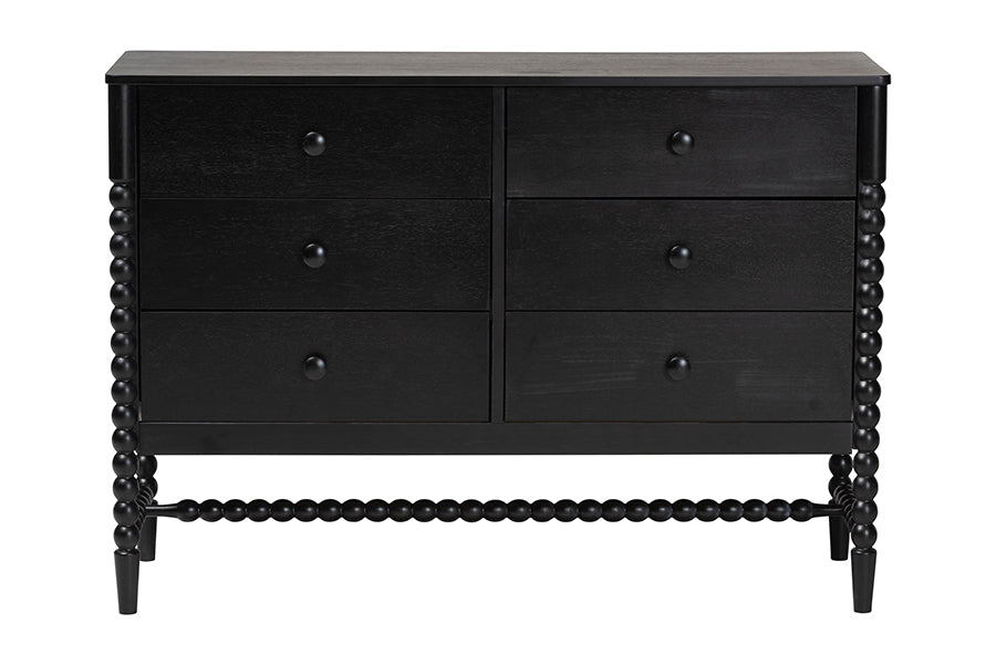 Brantley Spindle Dresser 6-Drawer Horizontal Storage Cabinet