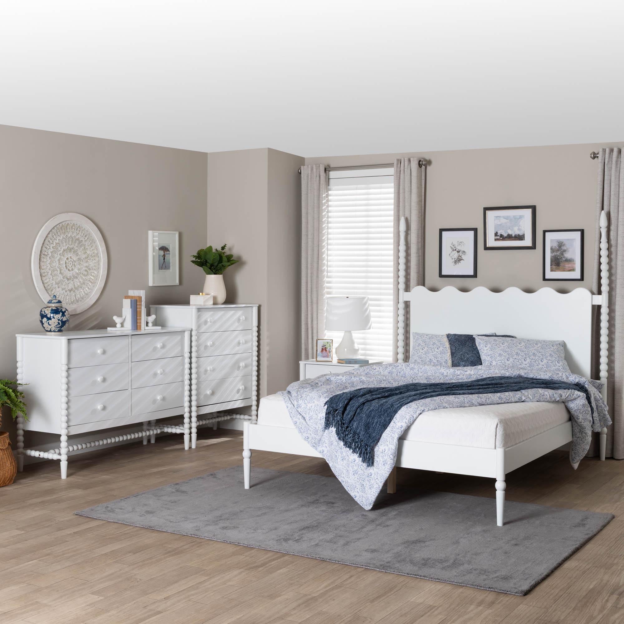 Brantley Spindle 4-Piece Bedroom Set 1-Drawer Nightstand