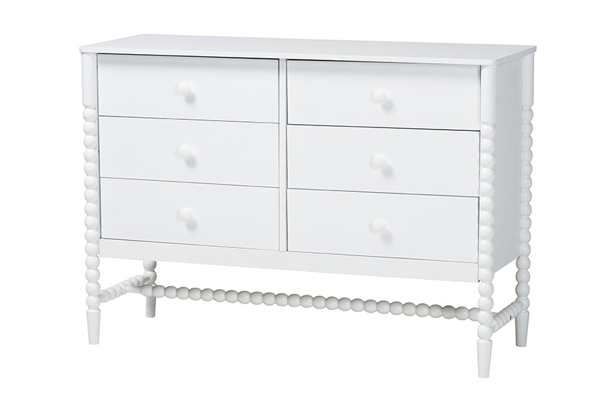 Brantley Spindle Dresser 6-Drawer Horizontal Storage Cabinet