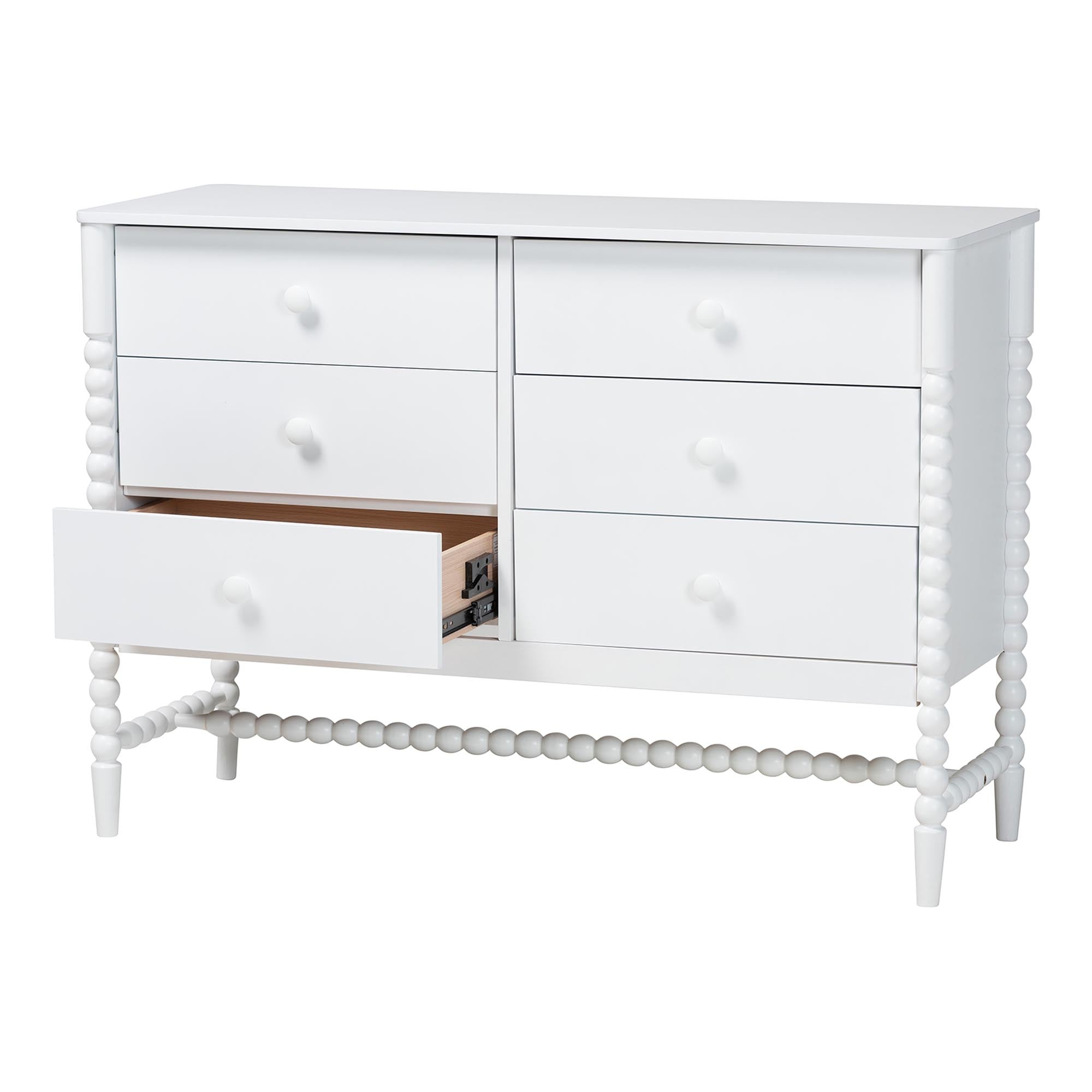 Brantley Spindle Dresser 6-Drawer Horizontal Storage Cabinet