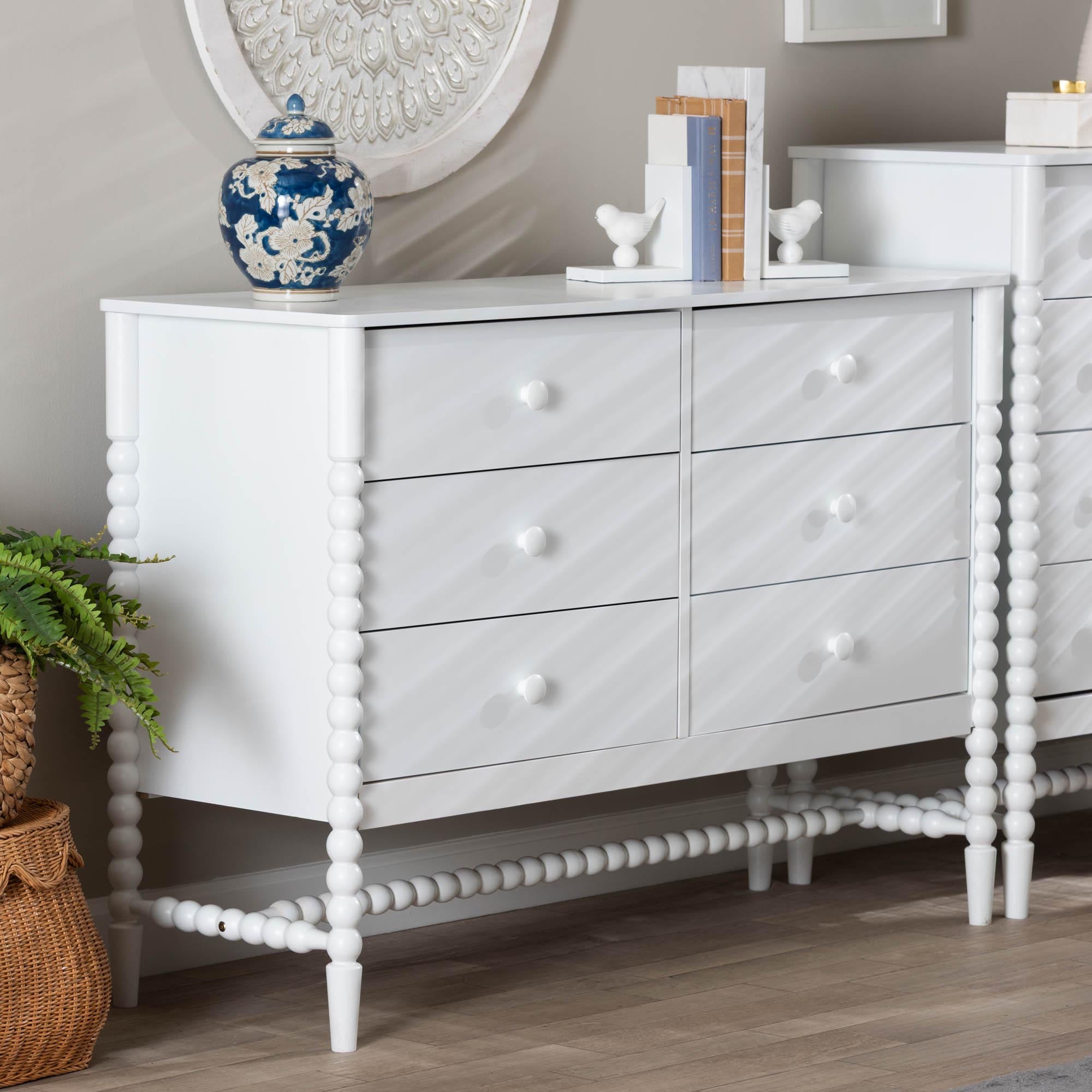Brantley Spindle Dresser 6-Drawer Horizontal Storage Cabinet