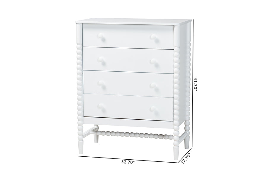 Brantley Spindle Chest 4-Drawer Vertical Storage Cabinet