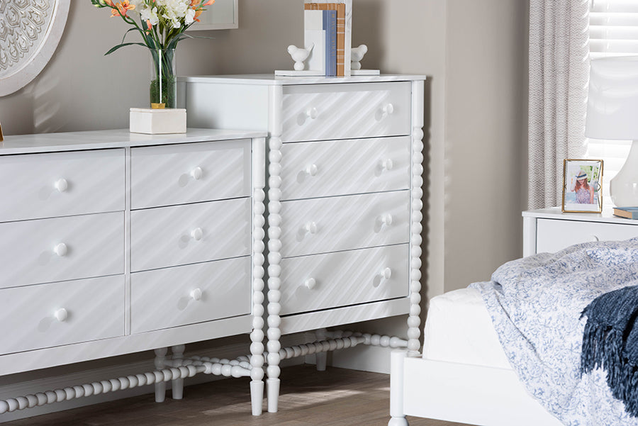 Brantley Spindle Chest 4-Drawer Vertical Storage Cabinet