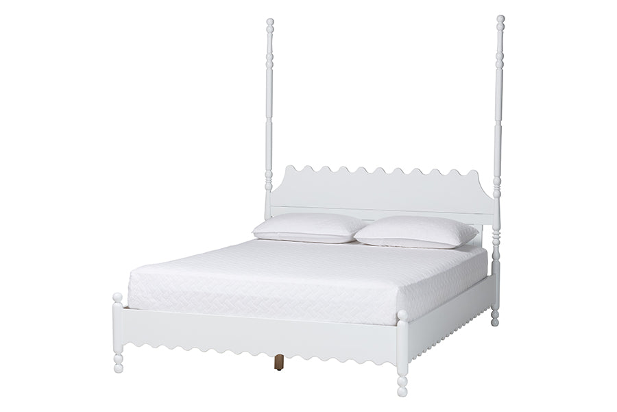 Hoffman 4-Piece Scalloped Bedroom Set 2-Drawer Nightstand
