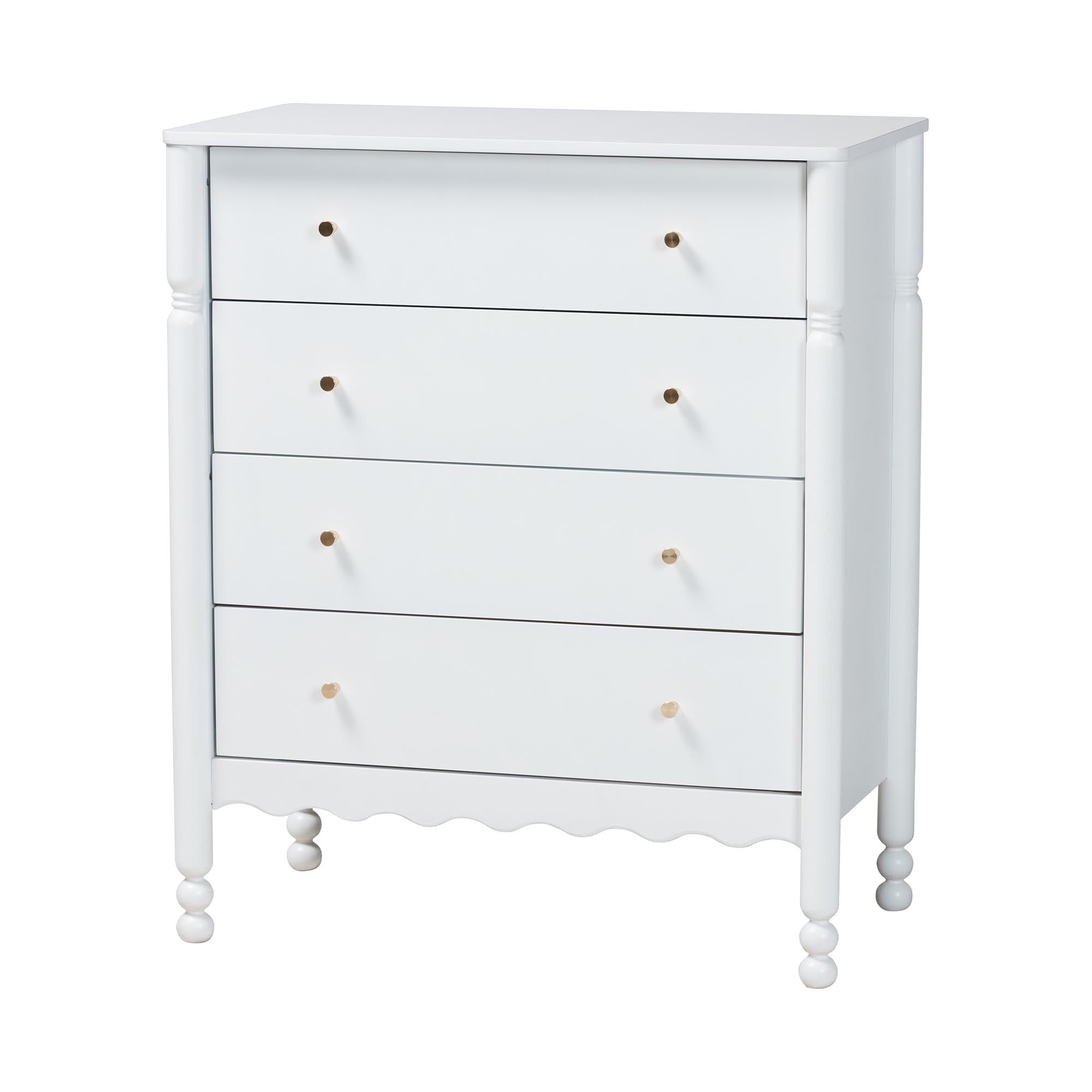 Hoffman 4-Piece Scalloped Bedroom Set 2-Drawer Nightstand