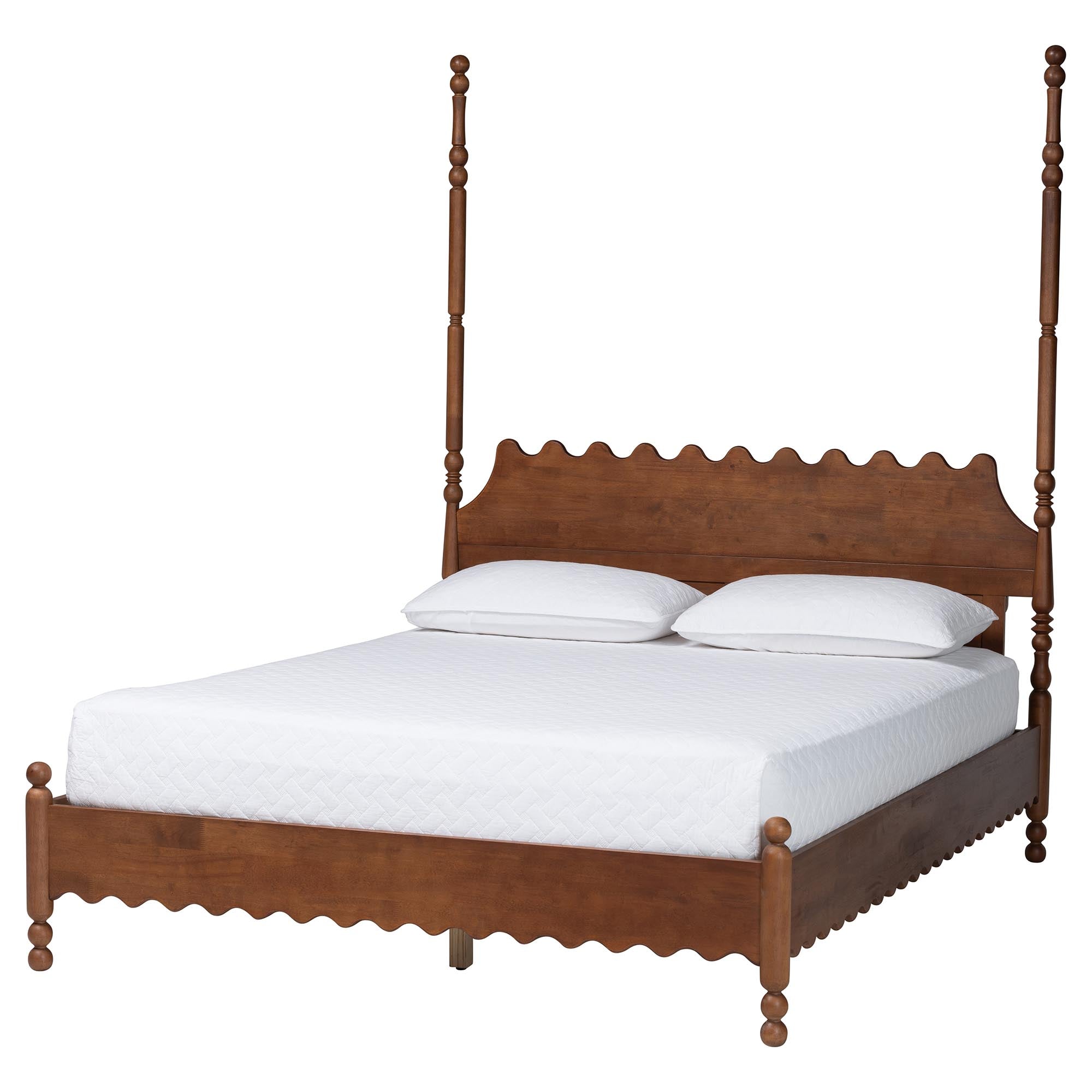 Hoffman 4-Piece Scalloped Bedroom Set 2-Drawer Nightstand