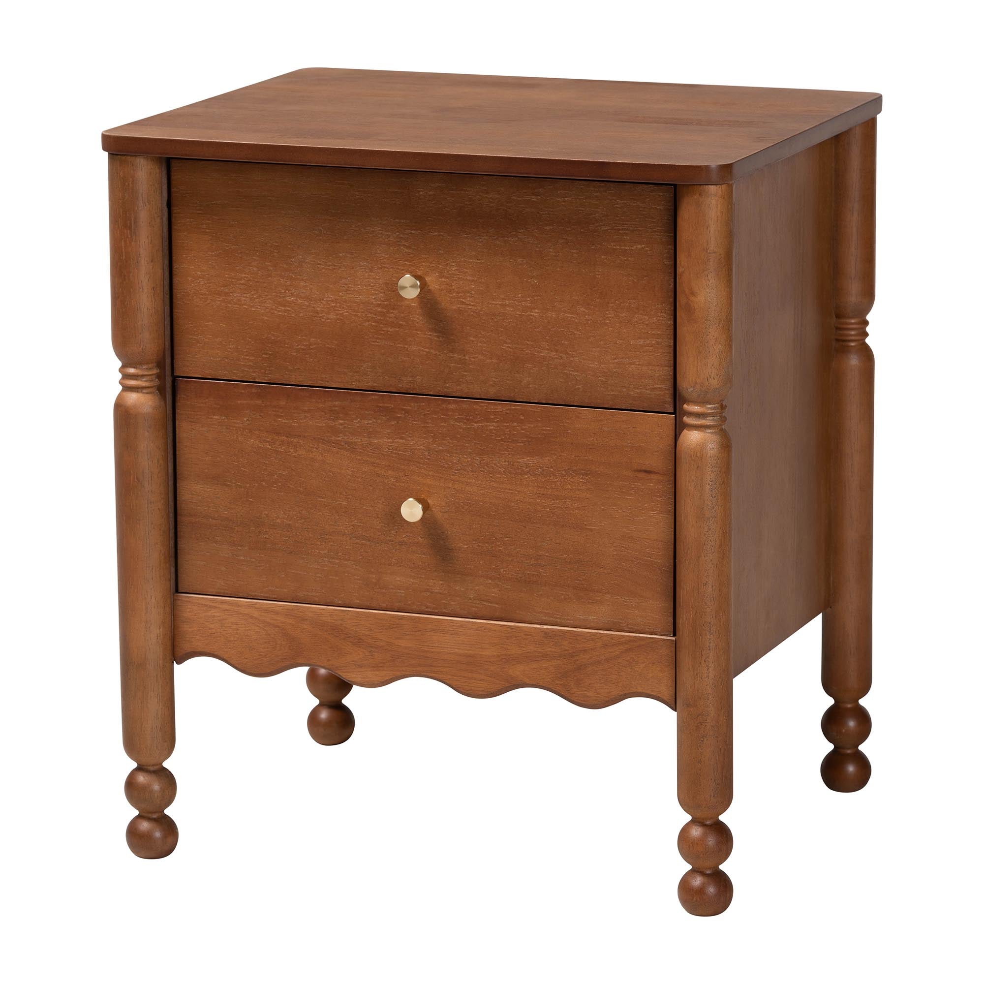 Hoffman 4-Piece Scalloped Bedroom Set 2-Drawer Nightstand