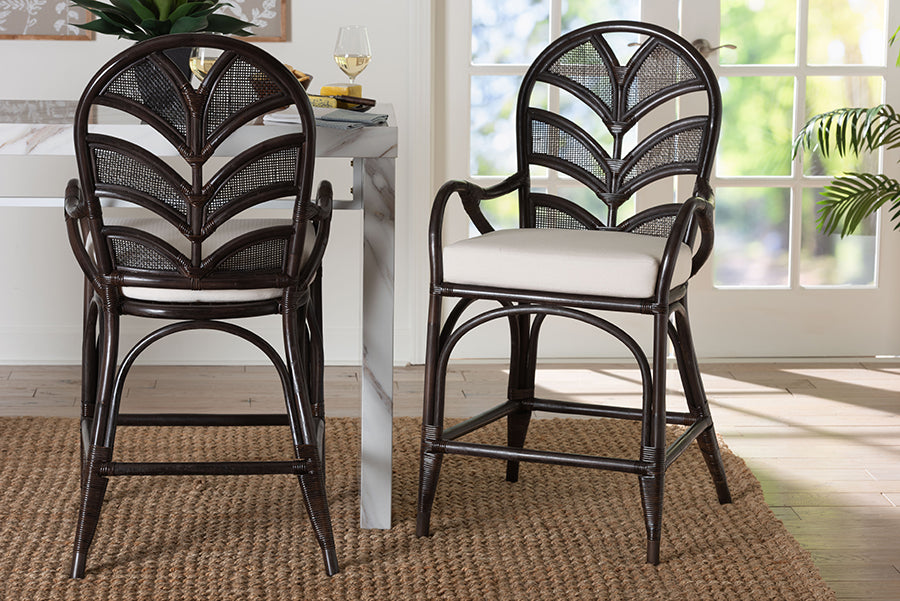 Bali & Pari Niven Rattan Counter Stool