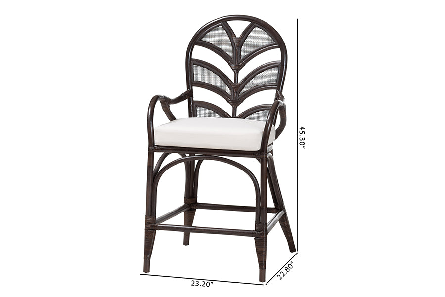 Bali & Pari Niven Rattan Counter Stool