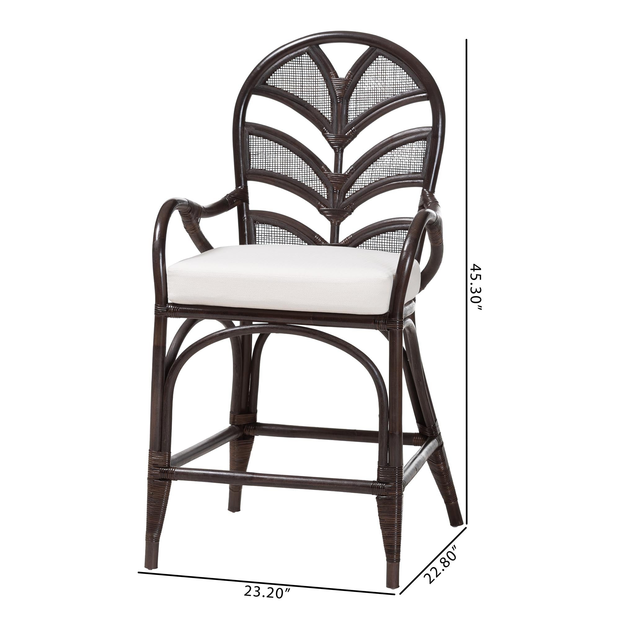 Bali & Pari Niven Rattan Counter Stool