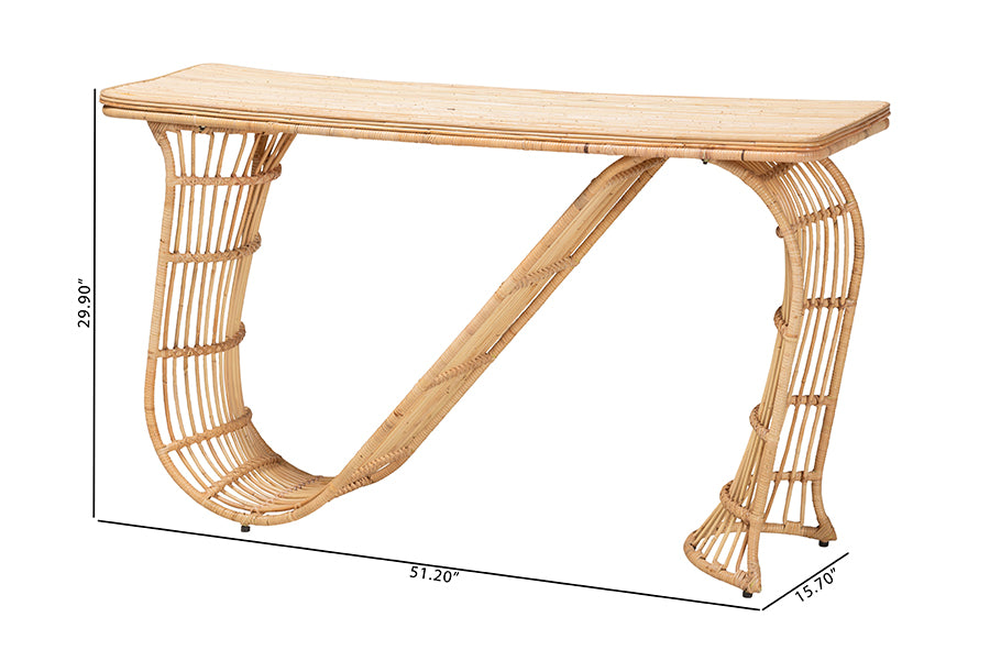 Bali & Pari Araceli Rattan S-Curve Console Table