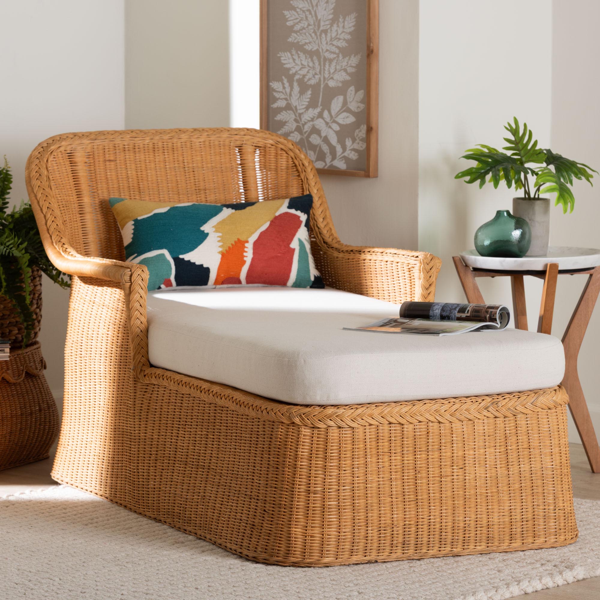 Bali & Pari Cesar Rattan Chaise Lounge Chair
