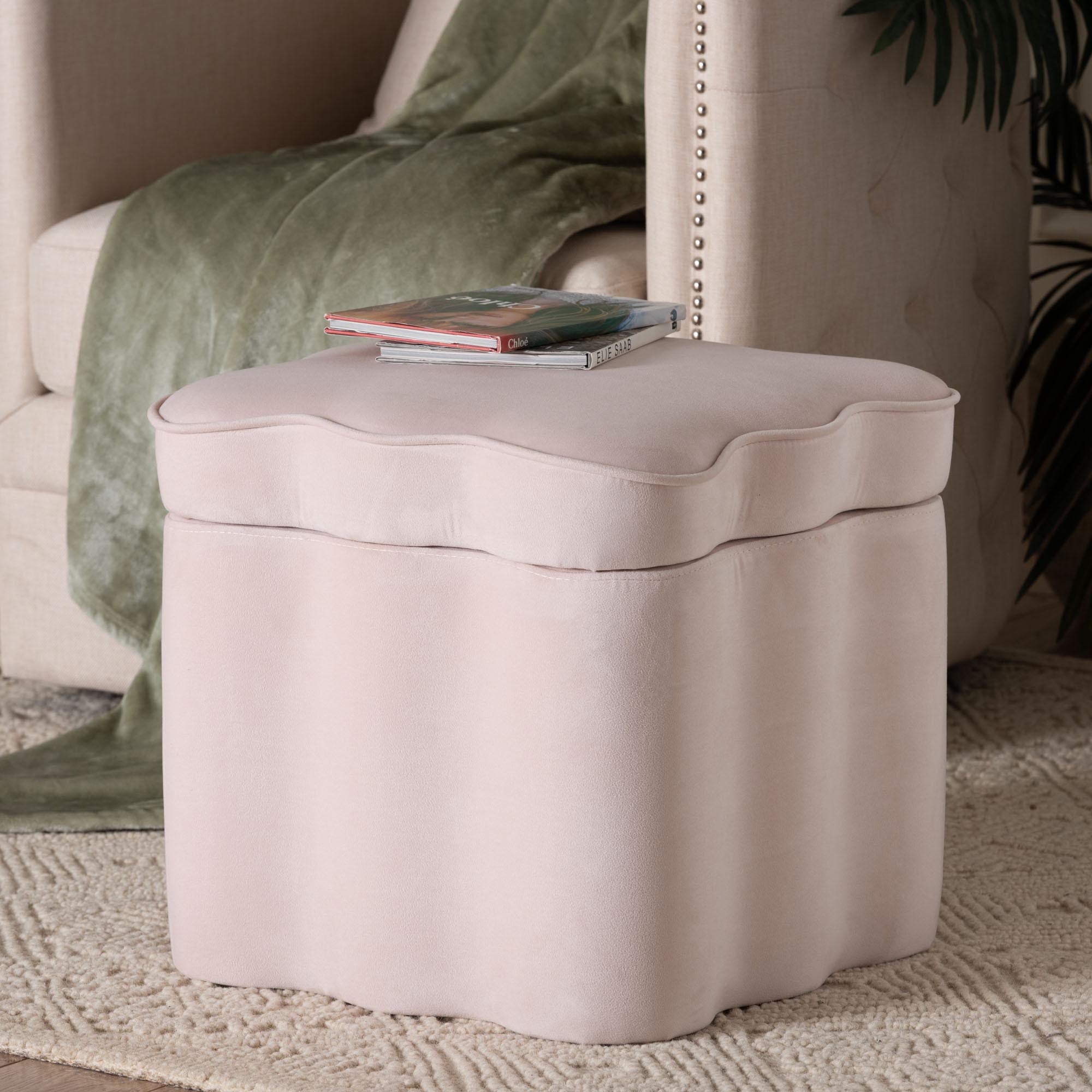 Paulina Velvet Storage Ottoman