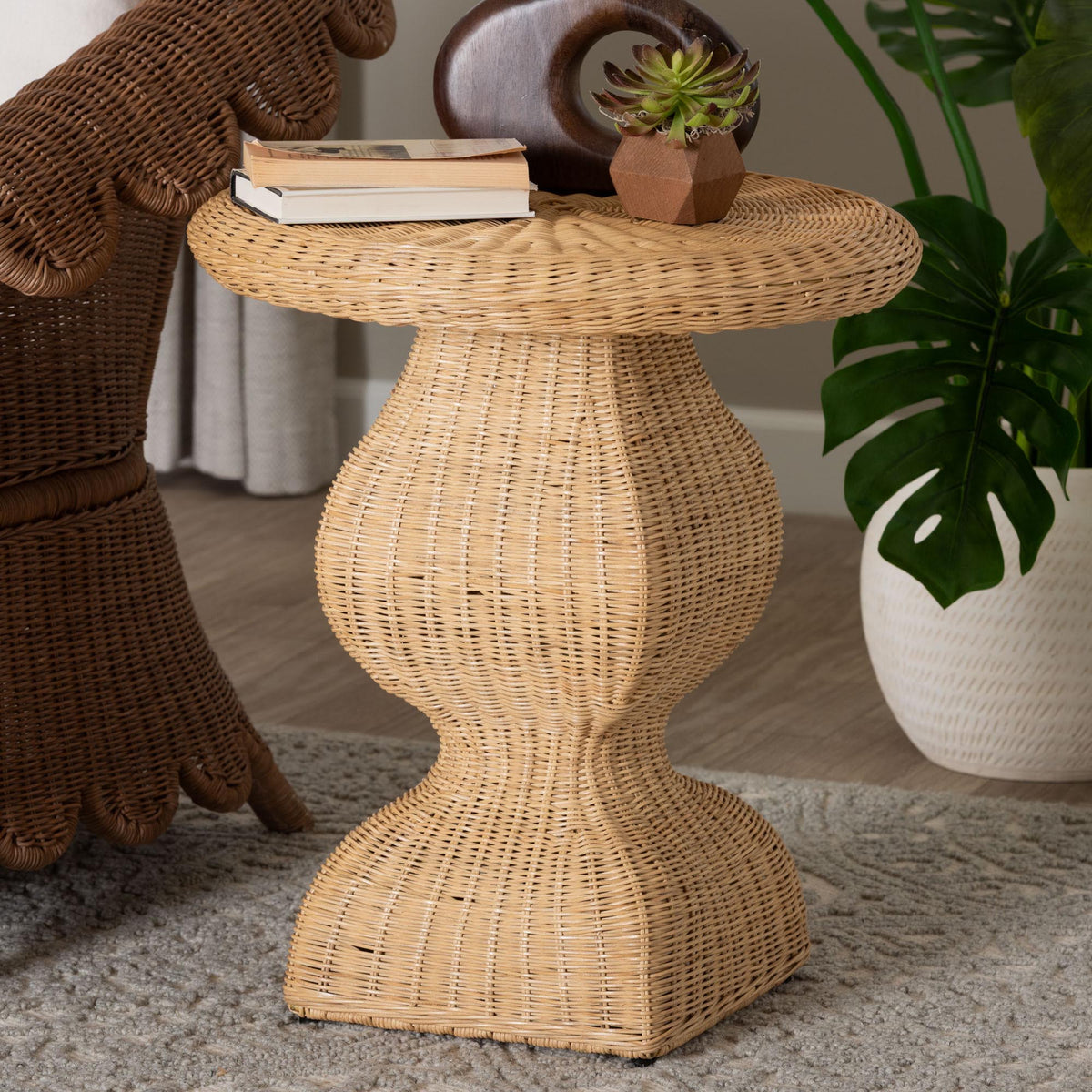 Bali & Pari Hideo Rattan End Table