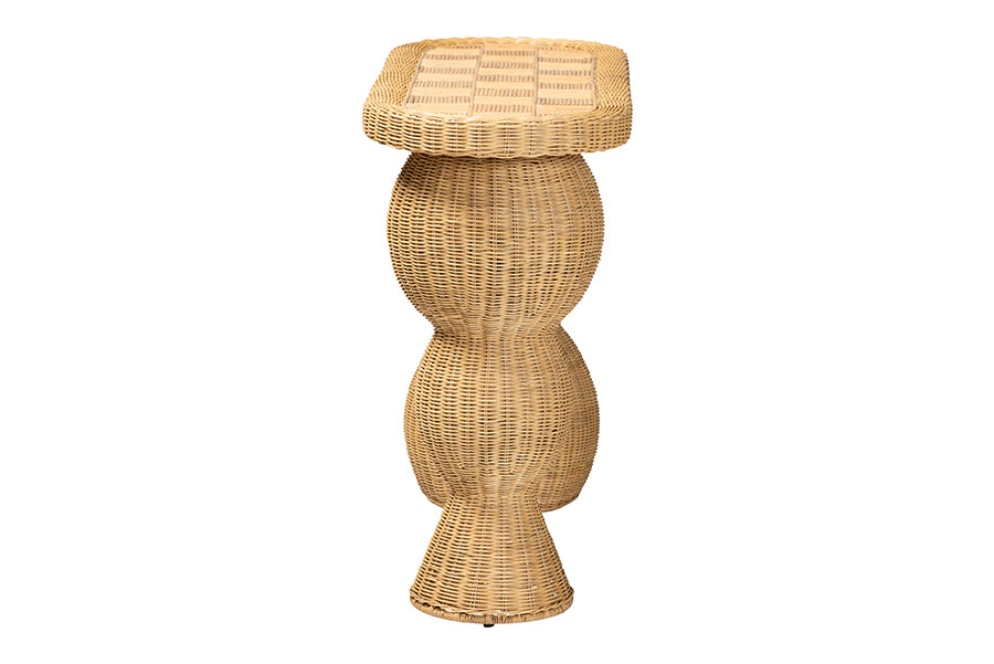 Bali & Pari Hisao Rattan Checkered Console Table