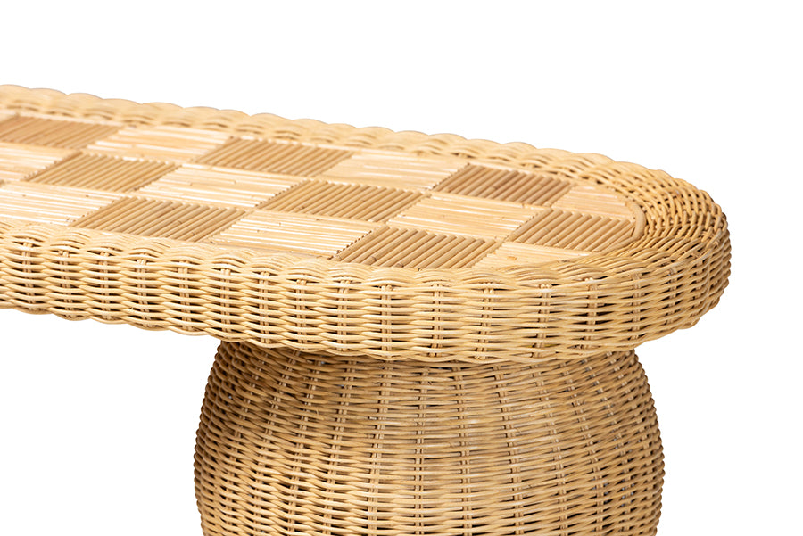 Bali & Pari Hisao Rattan Checkered Console Table