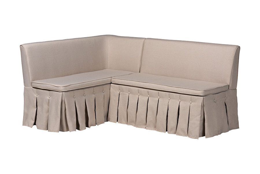 Meyer 2-Piece Fabric Upholstered Dining Nook Bench Set