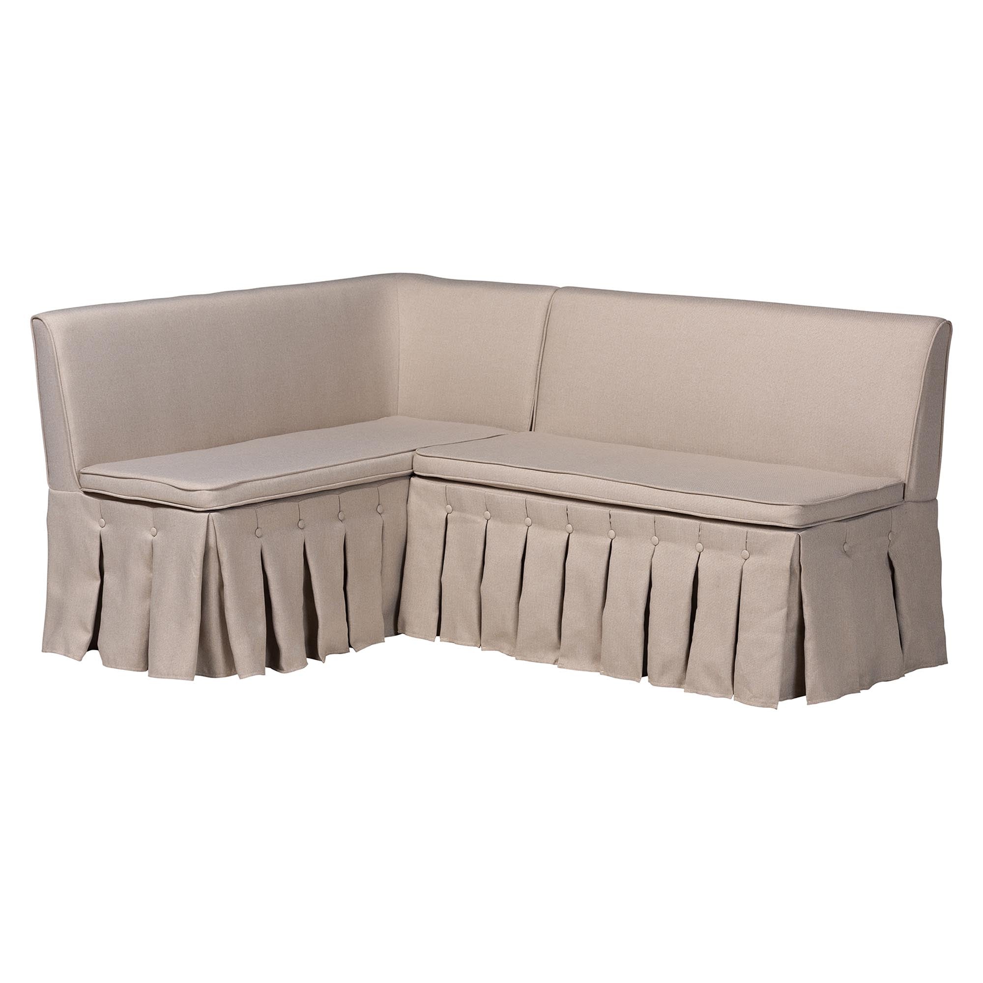 Meyer 2-Piece Fabric Upholstered Dining Nook Bench Set