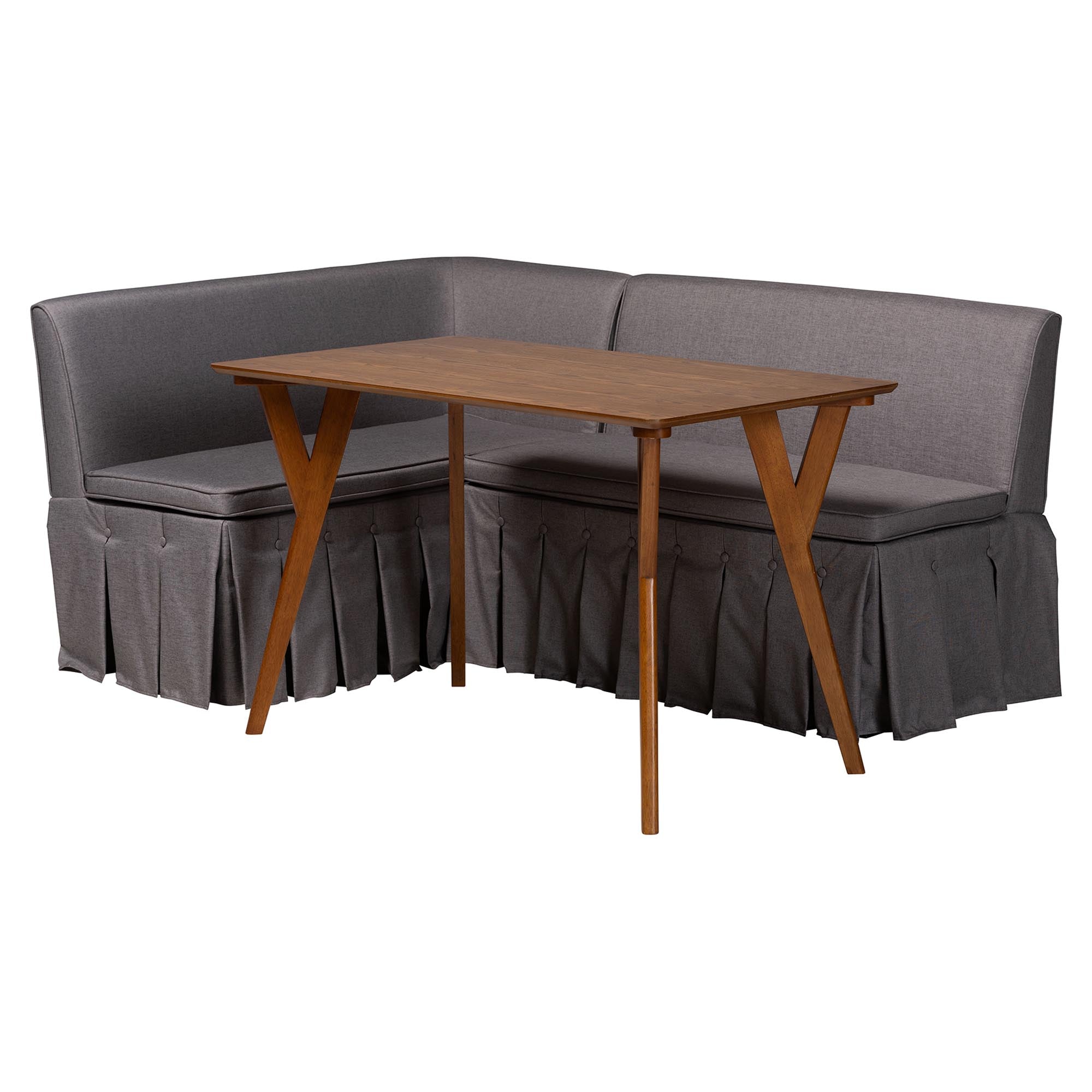 Reginald 3-Piece Fabric Upholstered Dining Nook Set