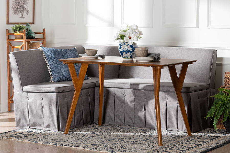 Reginald 3-Piece Fabric Upholstered Dining Nook Set