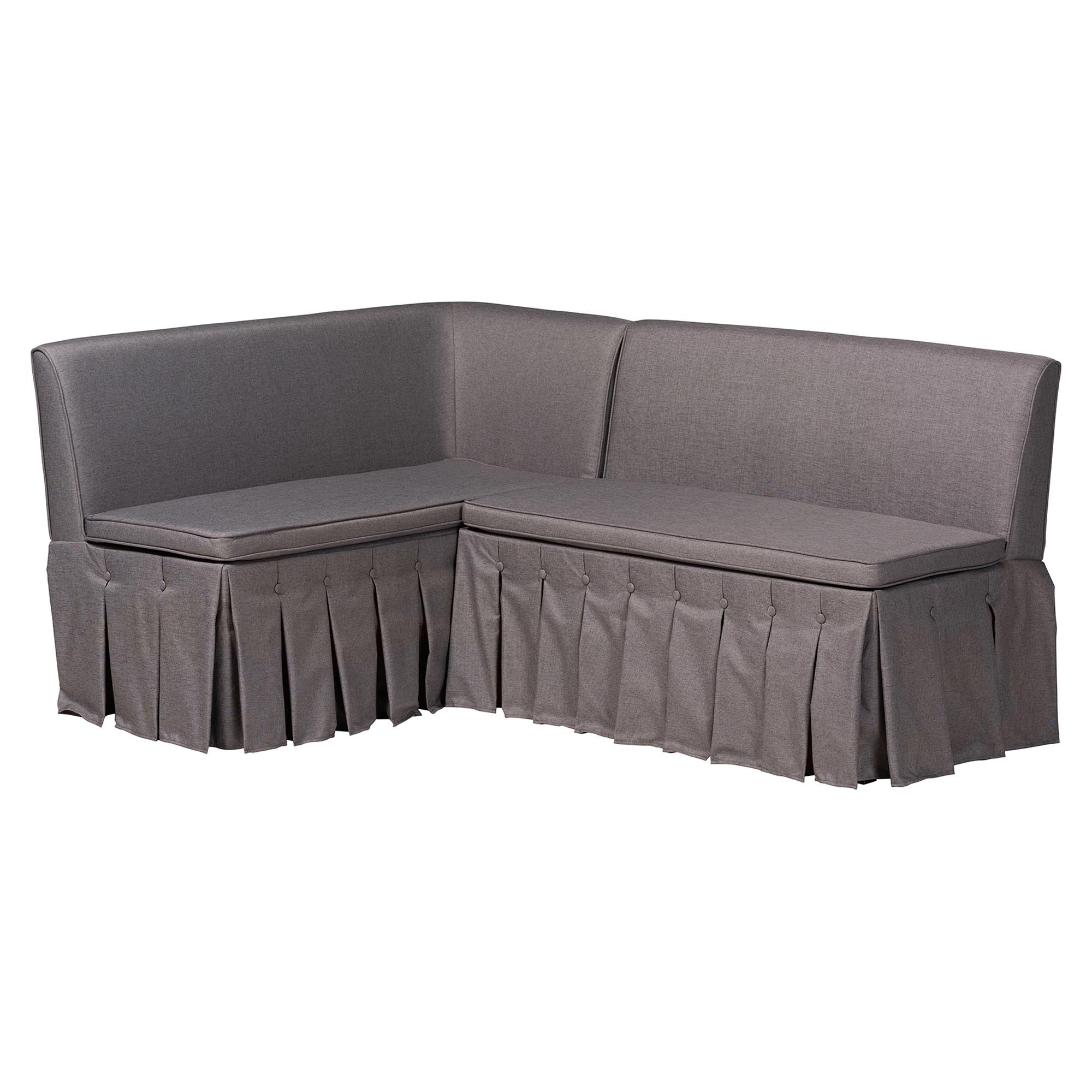 Meyer 2-Piece Fabric Upholstered Dining Nook Bench Set