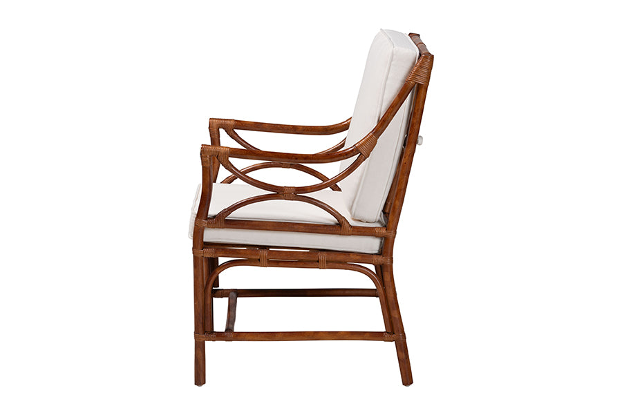 Bali & Pari Cleantha Marbled Tortoise Rattan Armchair