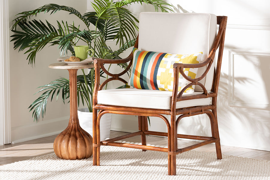 Bali & Pari Cleantha Marbled Tortoise Rattan Armchair