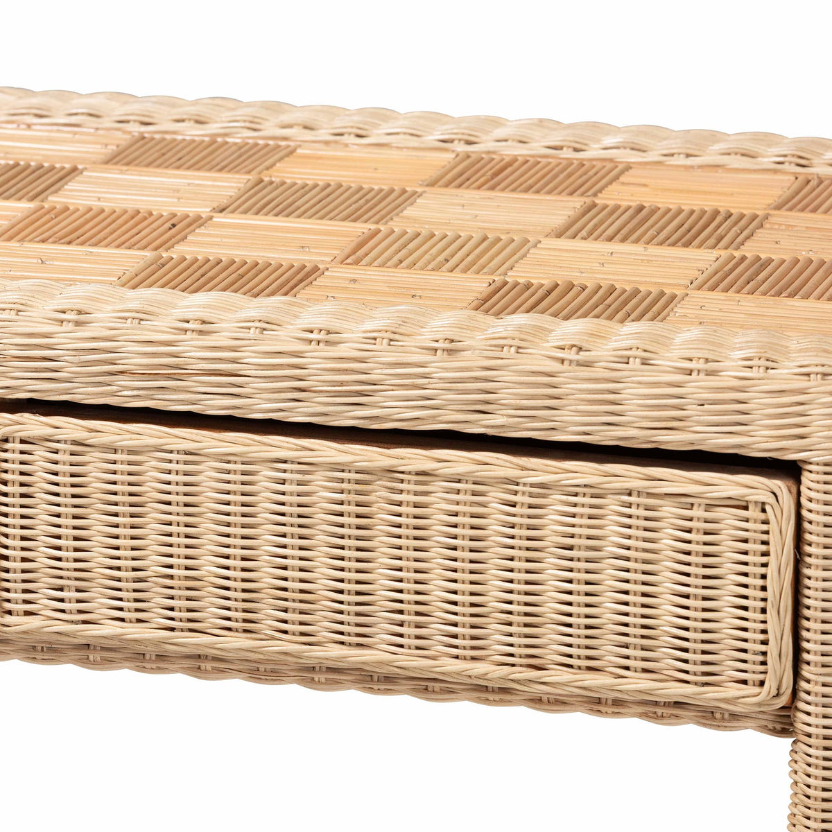 Bali & Pari Mimi Rattan Checkered Console Table