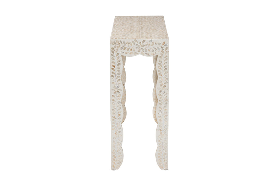Bali & Pari Hedya Floral Capiz Shell Console Table
