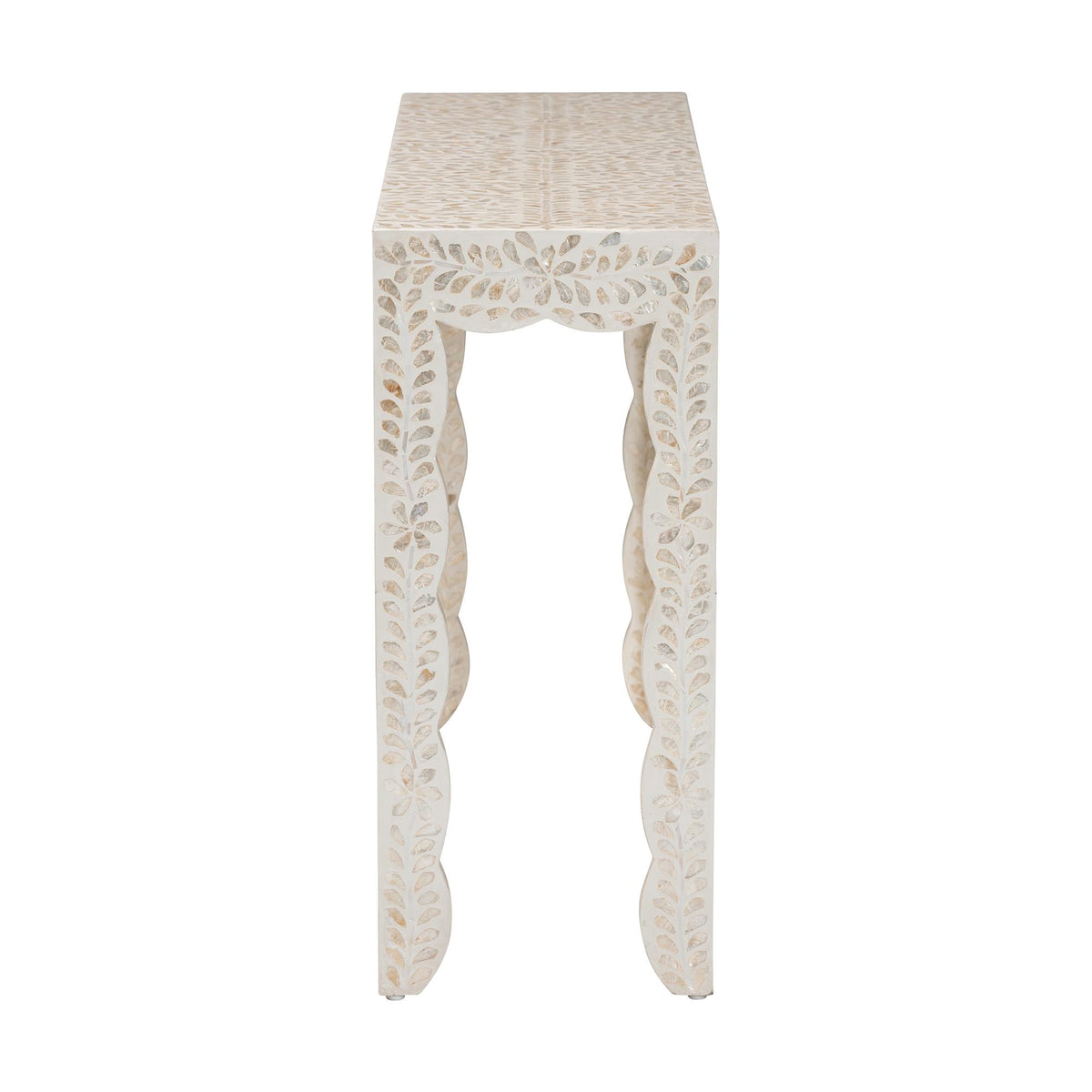 Bali & Pari Hedya Floral Capiz Shell Console Table