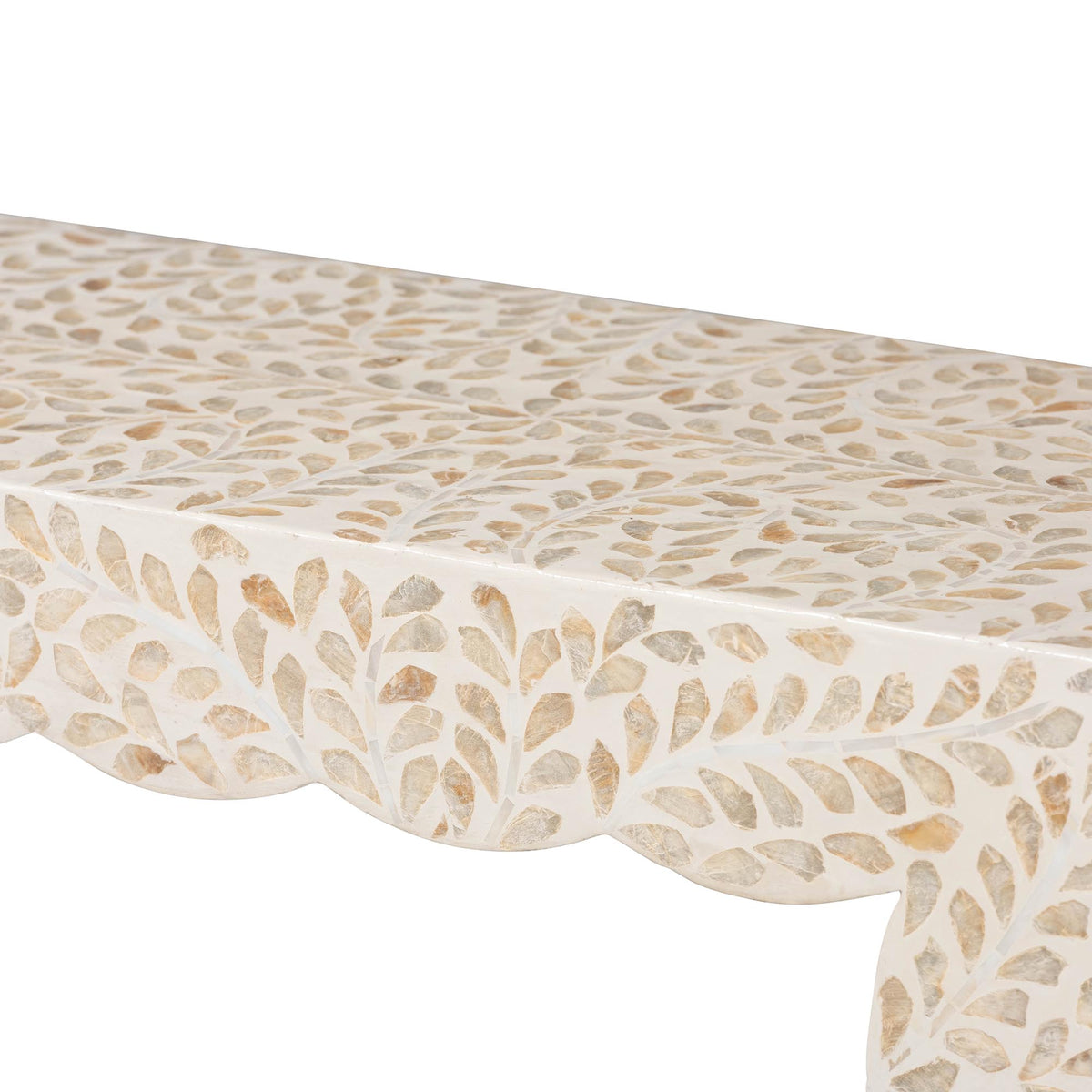Bali & Pari Hedya Floral Capiz Shell Console Table