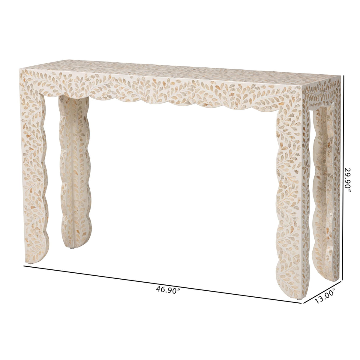 Bali & Pari Hedya Floral Capiz Shell Console Table