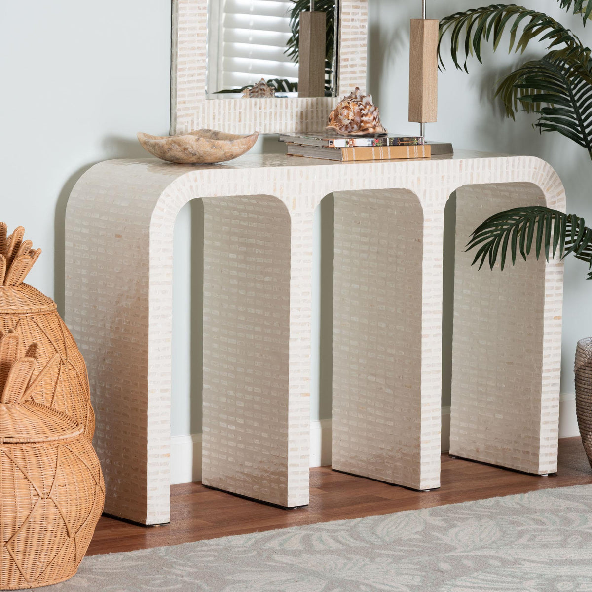 Bali & Pari Chalina Capiz Shell Console Table