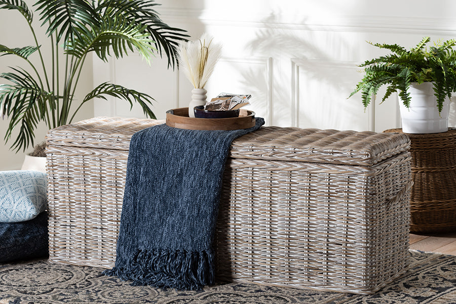 Bali & Pari Clarette Rattan Storage Bench