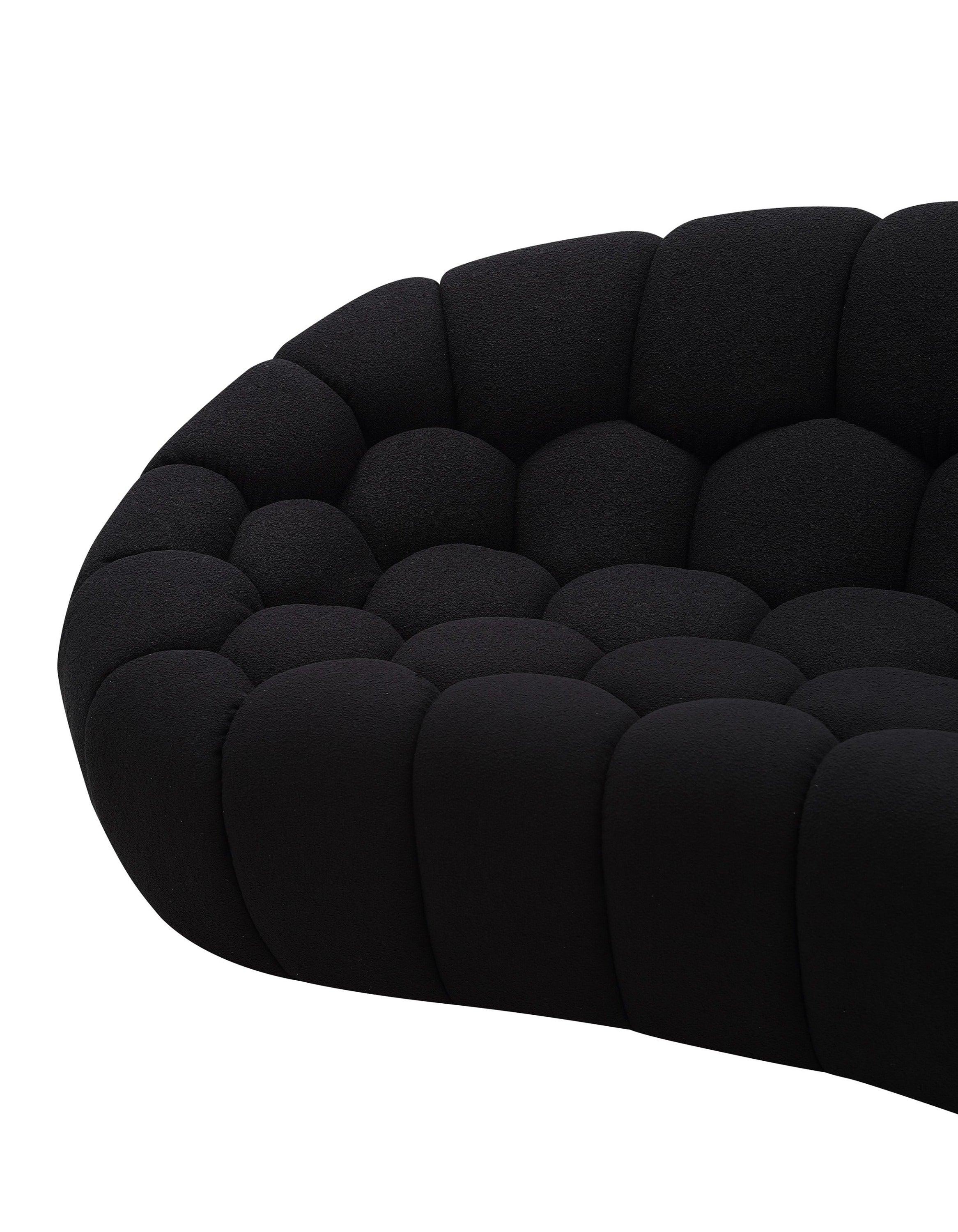 Yolonda Modern Curved Fabric Loveseat