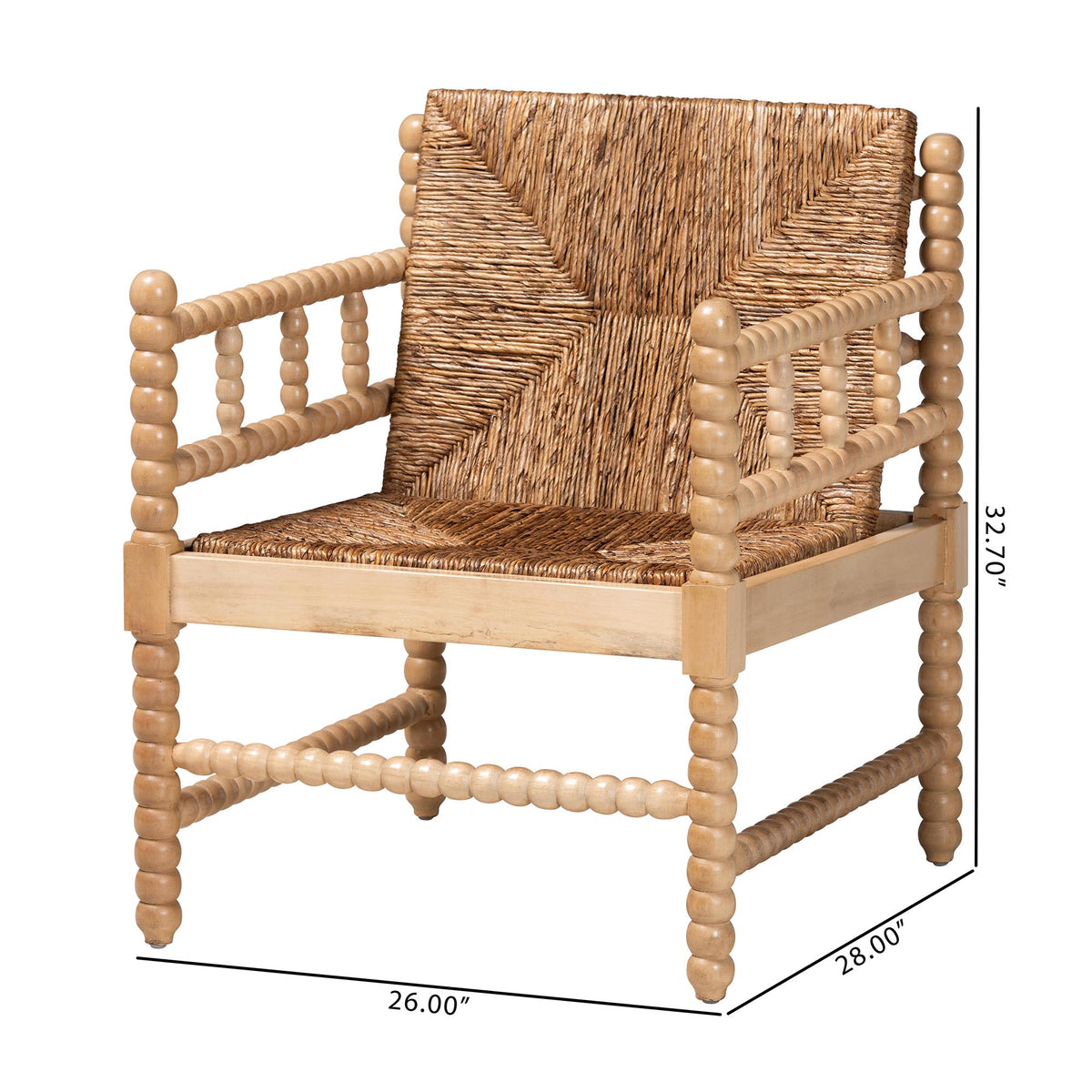 Bali & Pari Dolores Woven Seagrass Armchair