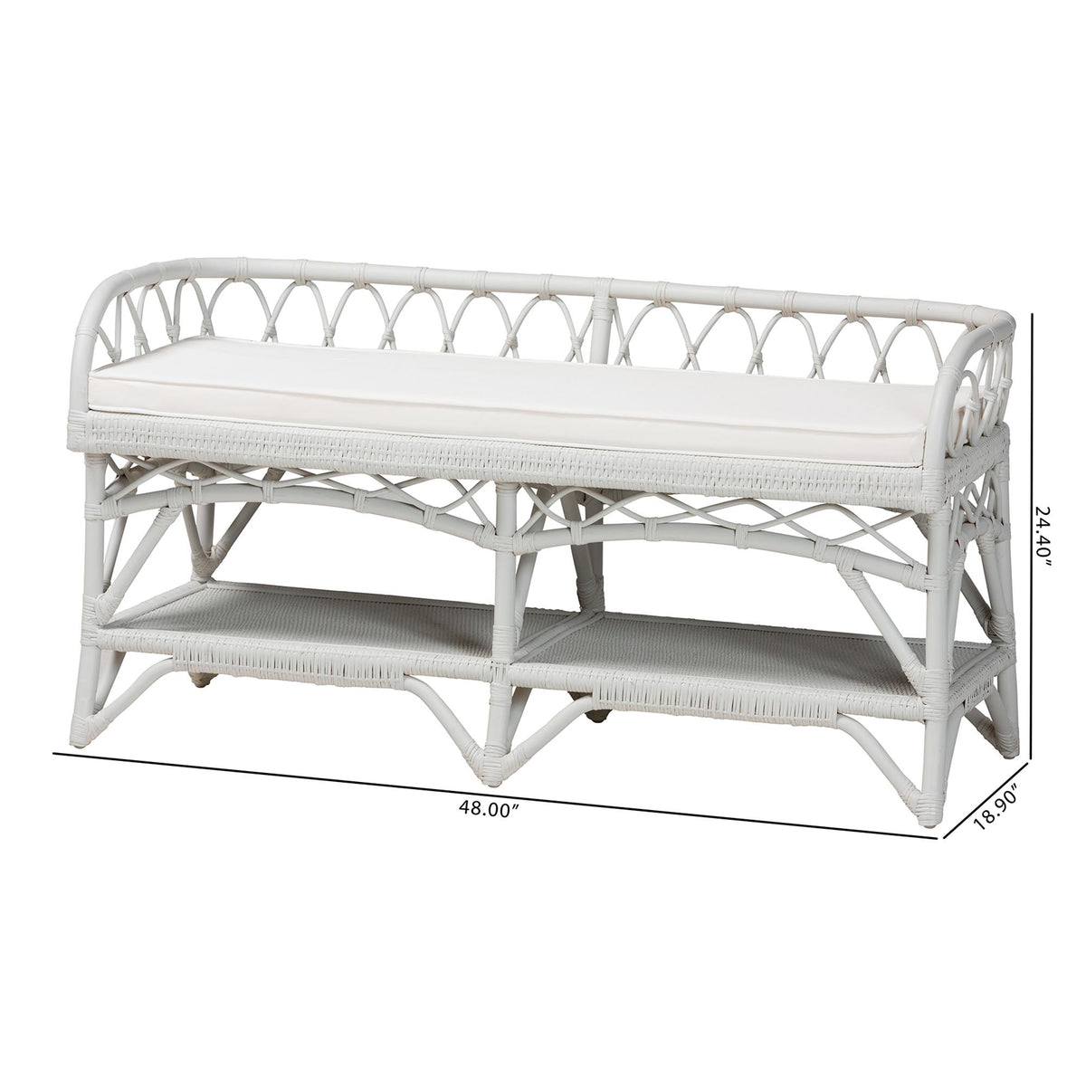 Bali & Pari Leryn Rattan Bench