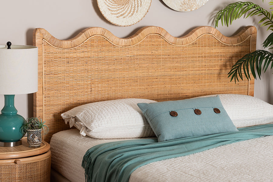 Bali & Pari Cassio Scalloped Rattan Headboard