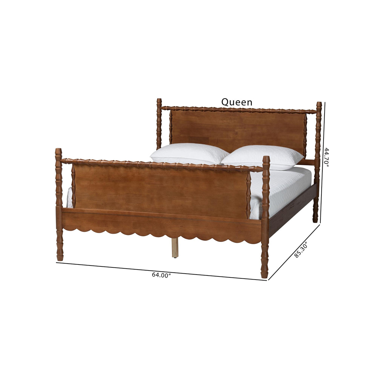 Danette Bobbin Wood Platform Bed