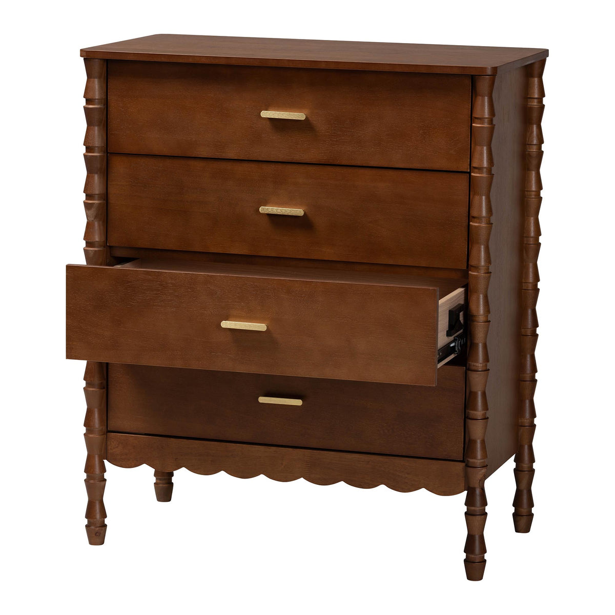 Danette Bobbin Wood 4-Drawer Chest